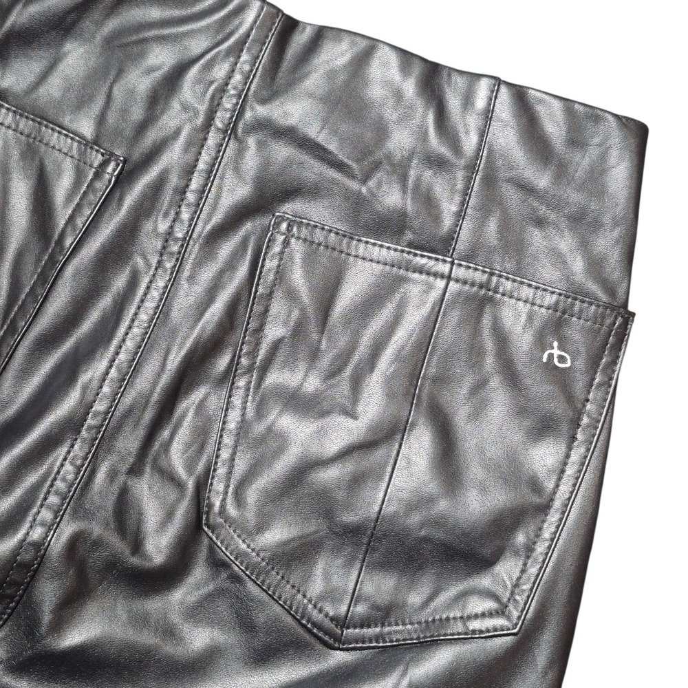 rag & bone Women's M Faux Leather‎ Black Skinny Pants Y2K Minimalist Edgy